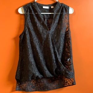 Black sleeveless lace top. Only worn twice!